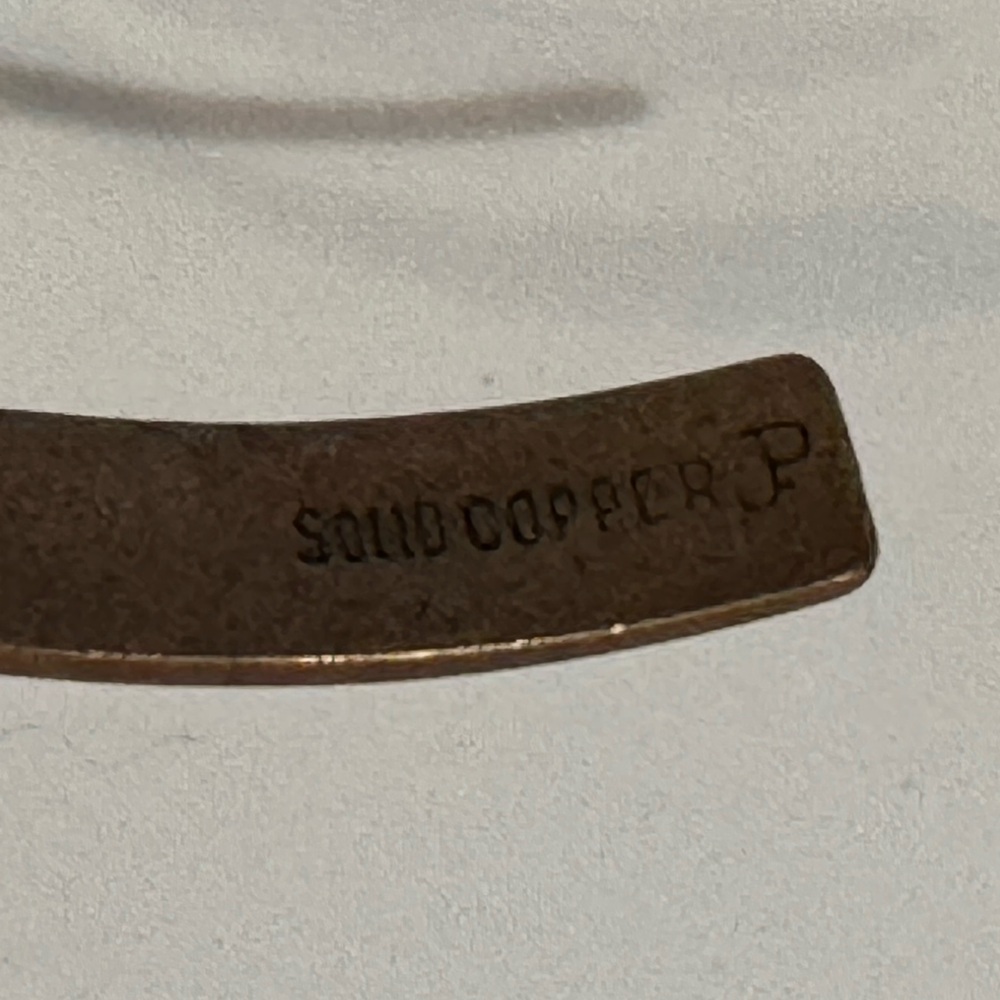 Genuine Turquoise Copper Cuff Bracelet Handmade Southwest Bracelet - Picture 8 of 16